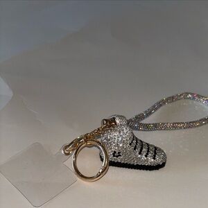 Sparkling Silver Sneaker Keychain Wristlet - Women Accessories
